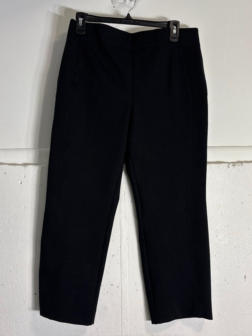 Spanx Black Cropped Straight-Leg Pants